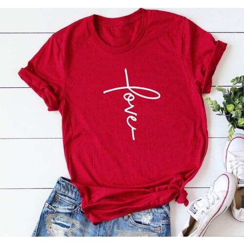 Love Cross T-shirt Summer Women Scripture Christian T Shirt New Unisex Crewneck Graphic Valentines Day Gift Tees Tops Drop Ship