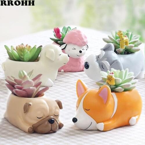 Creative Zakka Succulent Plant Pot Cute Animal Flower Planter Flowerpot Lovely Little Animals Home Garden Bonsai Pots Decor