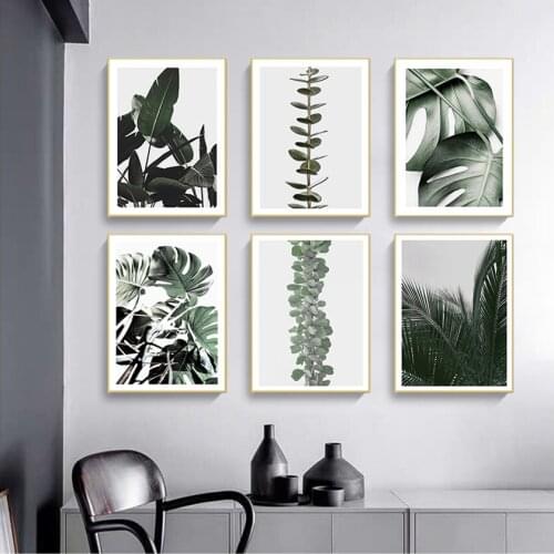 Print Painting Modern Home Decoration Picture Monstera Banana Leaf Green Plant Nordic Style Wall Art Canvas Botanical