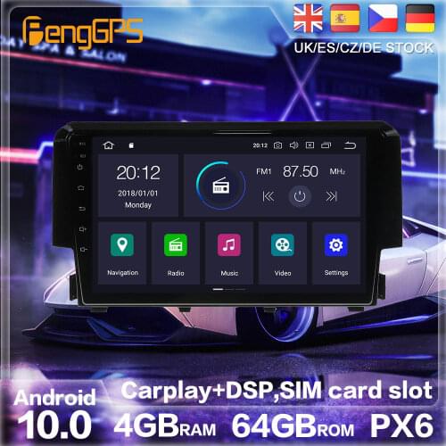 Android 10.0 Radio Stereo For Honda Civic 10 FC FK 2015-2020 GPS Navigation Car DVD Player Multimedia Auto Radio Player HeadUnit