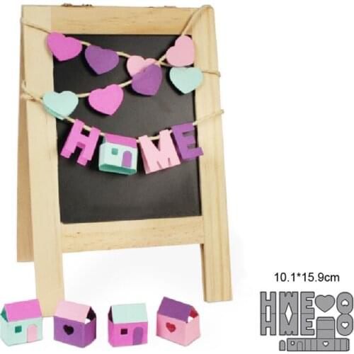 Heart Home Banner Metal Cutting Dies Cut Die Mold Scrapbooking dies Decoration Paper Craft Embossing Dies New 2021 Stencils dies