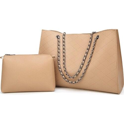 Fashion Shoulder Bag Ladies Bolsas High Quality PU Material Diamond Pattern Shoulder Bag Solid Color Handbag Son-mother Bag 2021