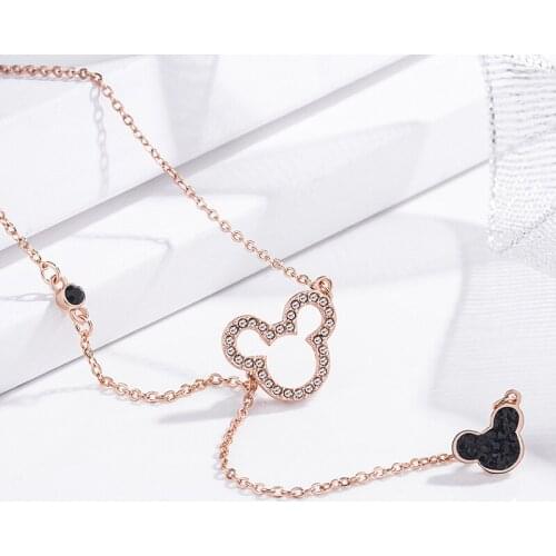 Disneys new explosion Mickey hollow cartoon necklace fashion ladies necklace wild simple jewelry baby doll accessories