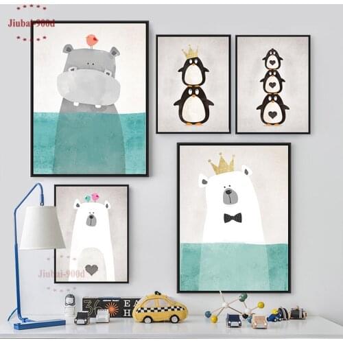 Cartoon Animals Canvas Art Print Painting Poster, Wall Picture for Home Decoration, Wall Decor FA400