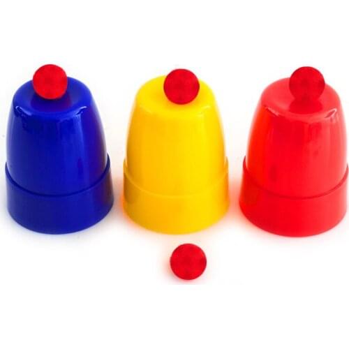 Three Cups And Balls Set( Plastic) Magic Tricks Balls Appearing/Disapperaing Close Up Gimmick Props Comedy For Kids Magia Toys