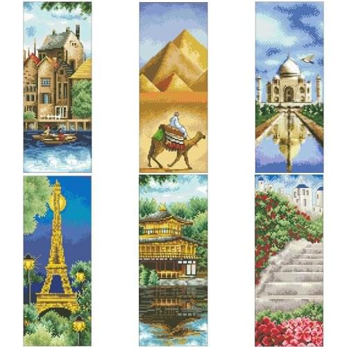 Cities patterns counted 11CT 14CT Cross Stitch Sets DIY Chinese Cross-stitch Kits Embroidery Needlework