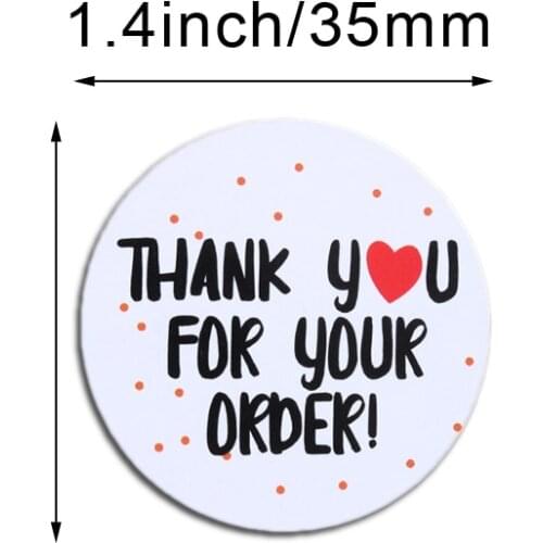100pcs/pack 35MM Sticker Thank You Stickers Thank You for Supporting My Small Business Thank You Stickers Seal Labels