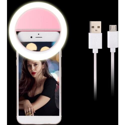 2020 new Selfie LED Ring Flash Light Portable Phone Selfie Lamp Luminous Clip Lamp Camera Photography Video Spotlight lens
