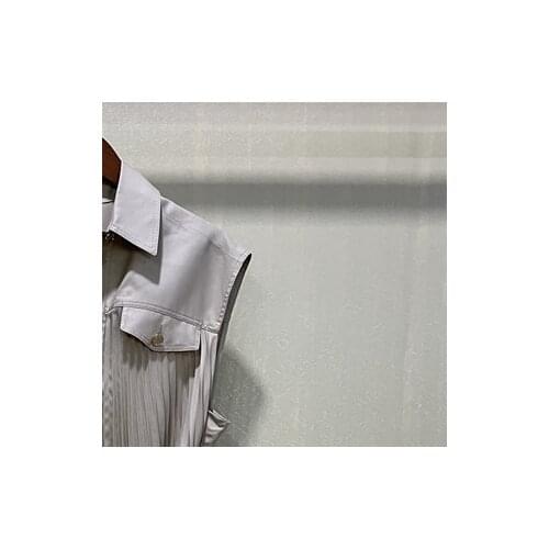 2021 Early Autumn New Womens Sleeveless Single-breasted Belt Dress Women Mini Dress