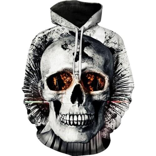 New Horror Skull Sweatshirt 3d Printed off white men/women hoodies Streetwear teens Pullover FashionCasualLong sleeve Hoodie