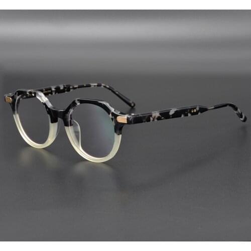 Acetate Optical Glasses Frame Men Transparent Irregular Eyeglasses Women Round Myopia Prescription Eyeglass Frames Clear Eyewear