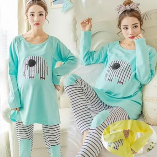 Breastfeeding Pajamas Breast Feeding Nightwear Maternity Nursing Pajama Sets Maternity Nursing Sleepwear Pregnancy Cotton Pyjama