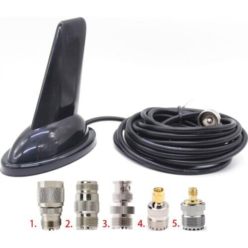 PL-259 to N SMA BNC Shark Fin Design VHF UHF 144/430Mhz Dual Band Antenna for QYT KT-7900D 8900 BJ-328 BJ-318 BAOFENG