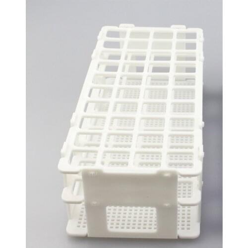 Plastic Test Tube Rack for diameter 16~20mm Test Tubes, 40 Wells, White,Detachable (40 Hole) ,tube box