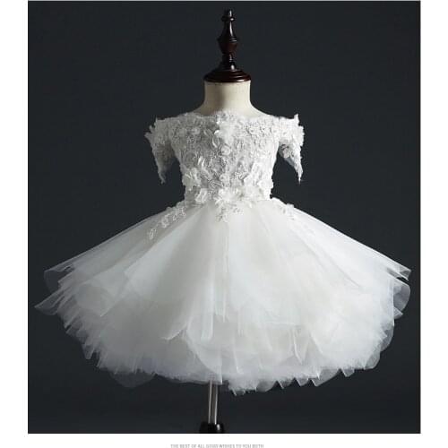 Newborn Baby Girl Dress White Tulle 1 Year Birthday Dress Off Shoulder Princess Baby Girl Dress Infant Clothing Toddler Dresses