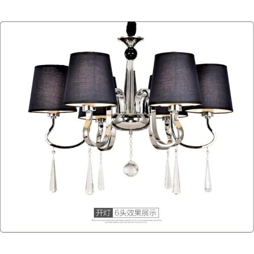 Pendant light electroplating cloth art luxury crystal pendant lamp 110/220v 7W LED bulbs pendant light