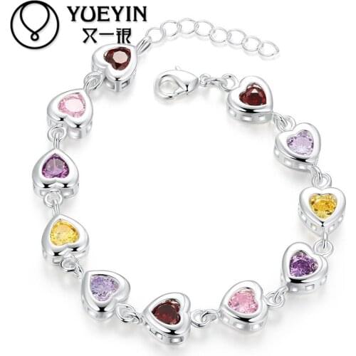 Silver plated bracelet&bangles for women bridal jewelry bracelet llaveros gift Simple and elegant Never fade