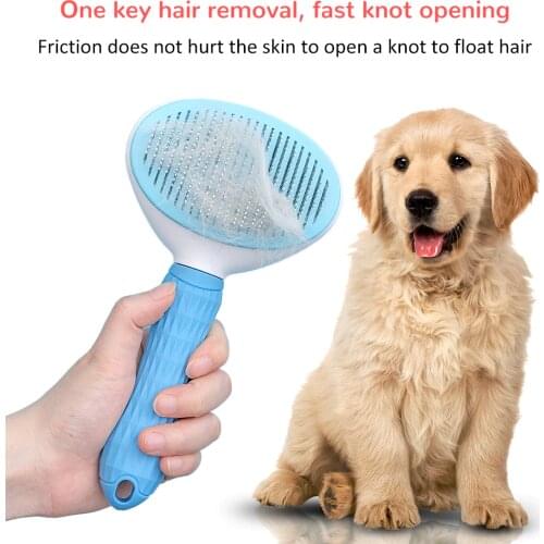 Dog Hair Removal Comb Stainless Steel Cats Comb Grooming Hair Brush Trimmer Brush Pet Selfcleaning Flea Comb Cleaning Supplies