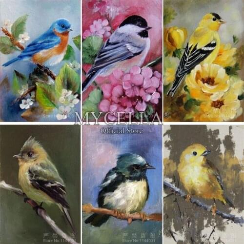 Needlework 5D DIY Diamond Painting Birds Full Round Diamond Embroidery Animals Crafts Drill Home Decoration Flowers Mosaic Gift