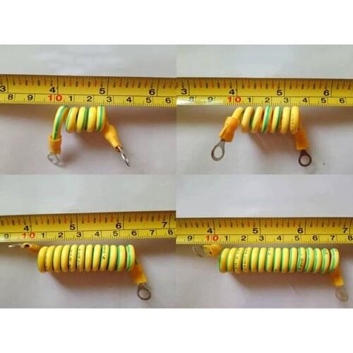 Spiral ground wire 4 square yellow green soft copper wire solar wire electric box door Photovoltaic ground wire with terminal