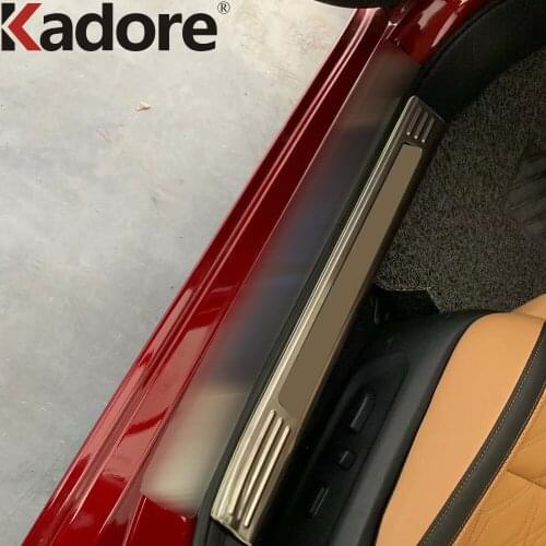 Inner Door Sill Scuff Plate Cover Trim For Nissan Sentra Bluebird Sylphy Almera 2020 2021 Stainless Steel Car Accessories 4pcs