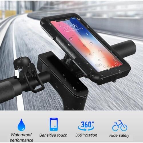 Waterproof Bicycle Phone Holder Stand Motorcycle Handlebar Mount Bag Cases Universal Bike Scooter Cell Phone Bracket
