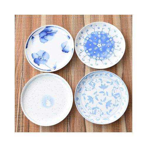 Japanese Dim Sum Plate Breakfast Snack Fruit SaladDessert Steak Flat Ceramic Afternoon Tea Home Tableware Free Shipping