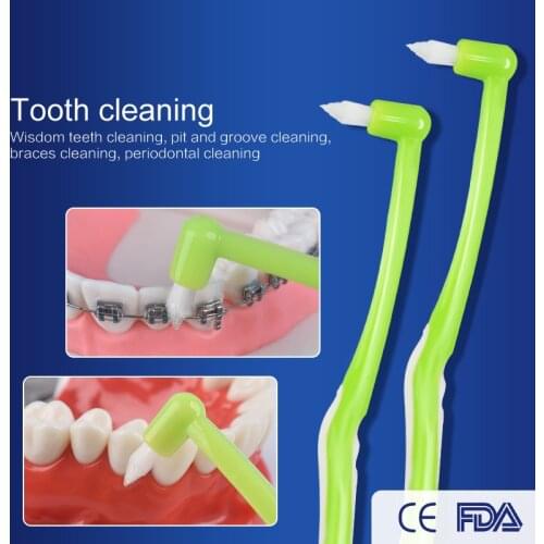 1PC Interdental Brush Clean Between Teeth Floss Slim Interspace Toothbrush Tufted End Interdental Orthodontic Oral Care