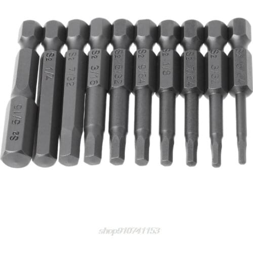 10pcs Magnetic Hexagon Screwdriver Bit S2 Steel 1/4 Inch Hex Shank Screw Drivers Set 50mm N03 20 Dropshipping