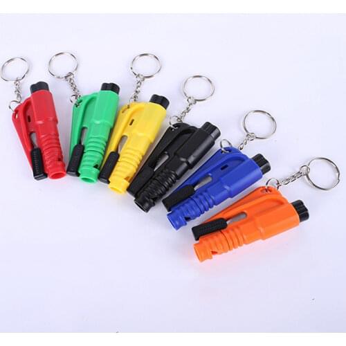 3 In 1 Mini Car Safety Hammer for Saving Lives Broken Triple Emergency Switch Mini with Key Waist Strap Auto Window Tool