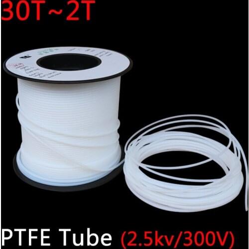 16T 1.34mm x 1.94mm PTFE Tube F46 Insulated Capillary Heat Protector Transmit Hose Rigid Temperature Corrosion Resistance 300V