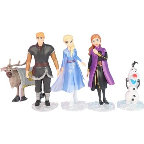 5Pcs/Set Disney Frozen Action Figures Olaf Kristoff Anna Elsa Dolls PVC Model Toys Decoration Kids Gift