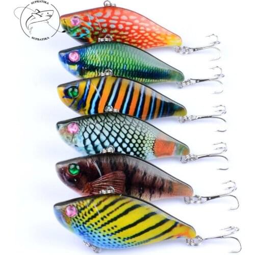 6Pcs/Lot 7cm/12.5g 3D Painting VIB Fishing Baits Lure Crankbait Artificial Pesca Isca Jerkbaits With Hooks Wobblers For Fishing