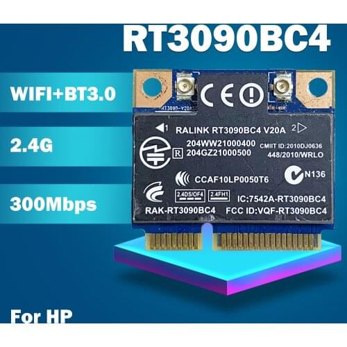 Ralink RT3090BC4 Half Mini PCI-e Bluetooth3.0 Wirsless WLAN Card SPS:602992-001 for HP CQ42 CQ62 4320S 4420S 4720S