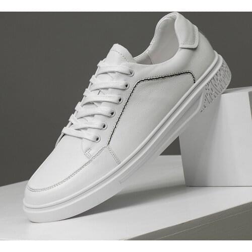 Brand Designer Mens Casual Shoes Autumn And Winter Fashion White Sneakers Men Leather Shoes loafers male Korean version Shoes