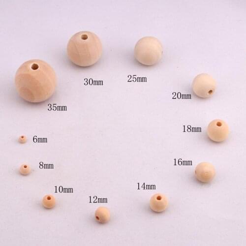 Nature Color Wooden Round Beads Spacer DIY Bead For Jewelry Making Handmade Crafts Accessories