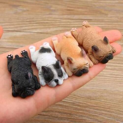ZOCDOU 1 Piece Creative Cute Dog Can't Wake Up Small Statue Little Figurine Crafts Figure Ornament Miniatures