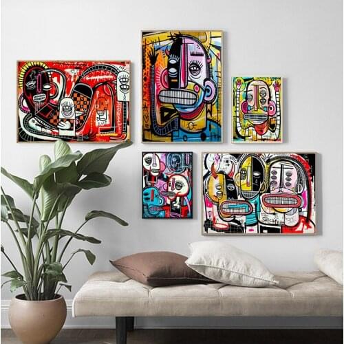 Graffiti Street Art Joachim Abstract Colorful Canvas Painting Wall Art Pictures For Living Room Bedroom Home Decoration Unframed