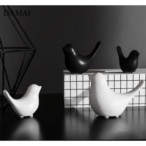 Nordic Simple Ceramic Bird Figurine Creativity Animal Decor Crafts Desk Decorative Ornaments Office Decorations Home Decoration
