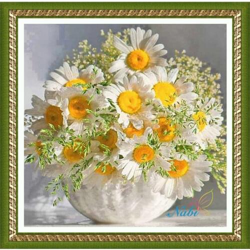 Square diamond mosaic painting diamond embroidery cross stitch Vase flower - 3d diy full rhinestones icons set 484KK