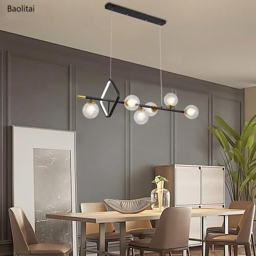 Nordic Postmodern Meals Chandeliers Led 220V Home Commercial Fashion Creativity Glass Ball Kitchen Living Room Decorative Lamps