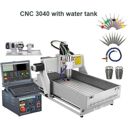 Mach3 CNC Engraver 3040 Metal Engraving 800W 1.5KW Spindle Water Tank CNC 4030 Drilling Milling Machine
