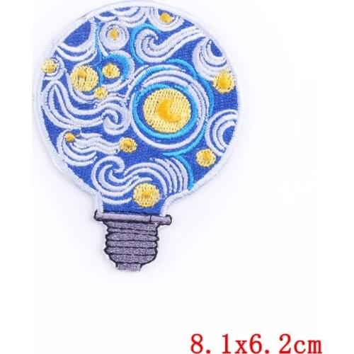 Cartoon Patch Iron On Patches For Clothes Van Gogh Patch Embroidered Patches For Clothing Applique Stripe Stickers Spirited Away