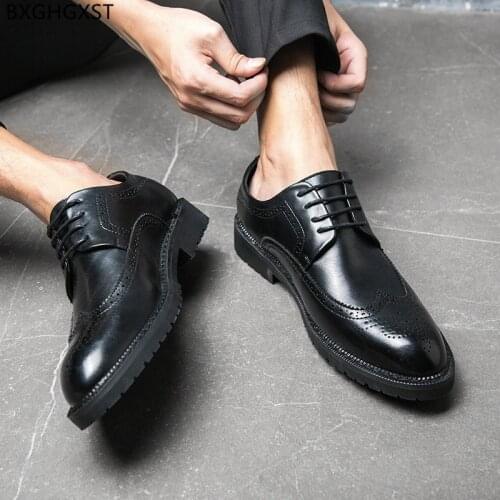 Black Elegant Shoes for Men Brogue Men Designer Shoes Men High Quality Brown Oxford Suit Shoes for Men 2021 Chaussure De Homme