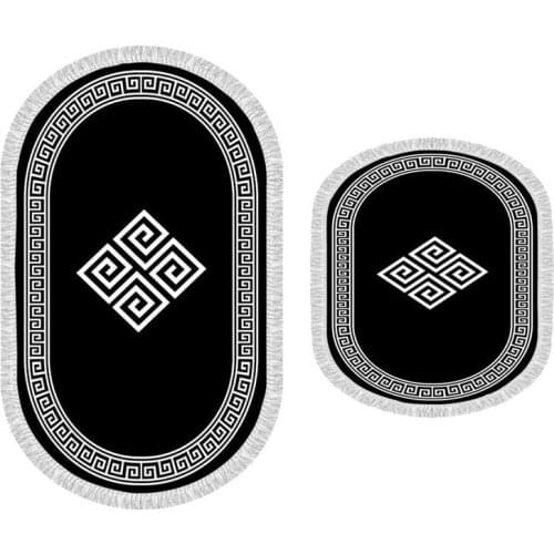 New Season Velvet Digital Print Dot Non-Slip Base Sign 2 Pieces Bath Mats Set For Bathroom Accessories 60x100 Cm - 60x50 Cm