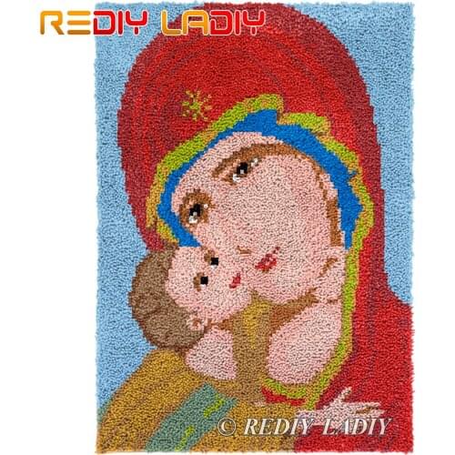 Latch Hook Kits DIY Carpet Rug Lord Lady Icon Plush Wall Tapestry Kit Crochet Floor Mat Thick Yarn Cushion Arts & Crafts 61*81cm