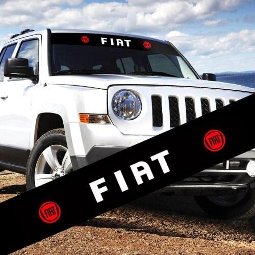 2Pc Car Front Window Glass Stickers Sunshade Windshield Vinyl Decals Auto Stlying for Fiat Panda Bravo Punto 59 Auto Accessories