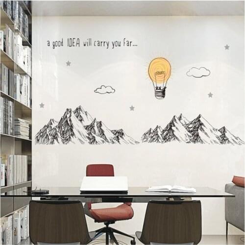 Simple Style Snow Mountain Wall Sticker Office Meeting Business Background Wallpaper Murals PVC Glass Stickers Art DIY Decals