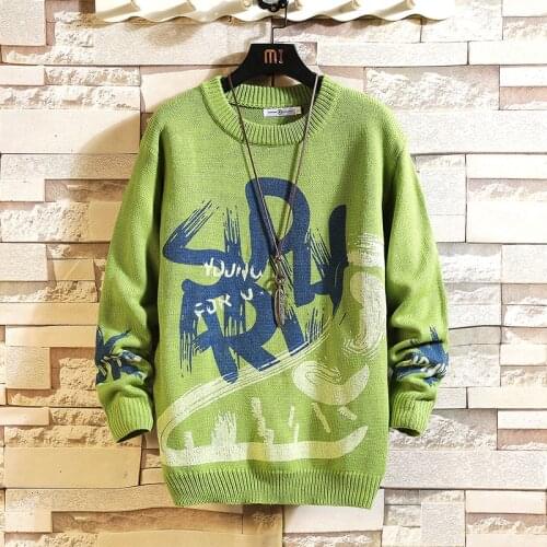2021 New Sweaters MenS Black Blue Green Long Sleeves Autumn Winter Pullover Knitted O-Neck Plus OverSize 5XL
