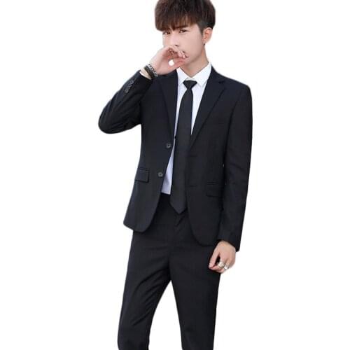 New Pattern Suit Men 2020 Spring Autumn Slim Business Affairs Korean Two Piece Set Latest Coat Pant Designs Dress Blazer Jacket